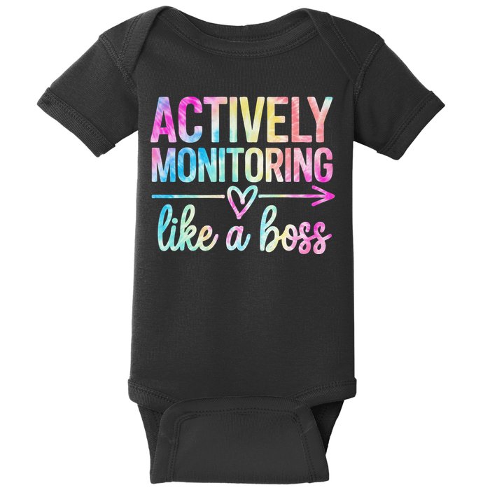 Actively Monitoring Like A Boss State Testing Day Teacher Baby Bodysuit