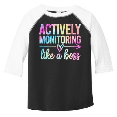 Actively Monitoring Like A Boss State Testing Day Teacher Toddler Fine Jersey T-Shirt