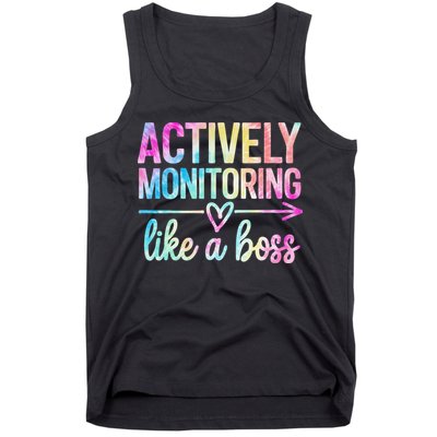 Actively Monitoring Like A Boss State Testing Day Teacher Tank Top