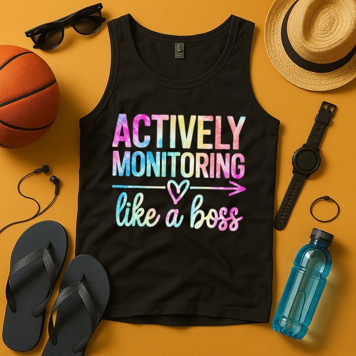Actively Monitoring Like A Boss State Testing Day Teacher Tank Top