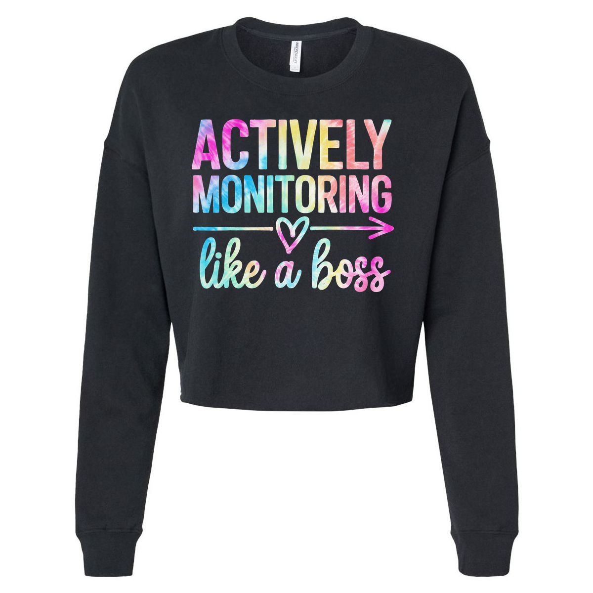 Actively Monitoring Like A Boss State Testing Day Teacher Cropped Pullover Crew