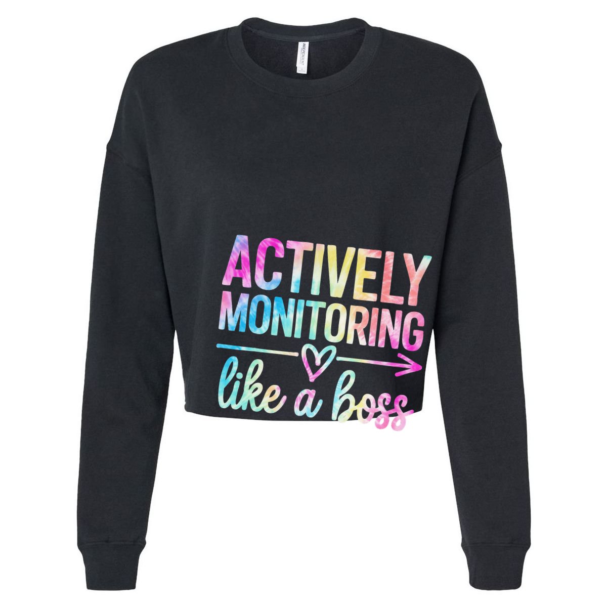 Actively Monitoring Like A Boss State Testing Day Teacher Cropped Pullover Crew