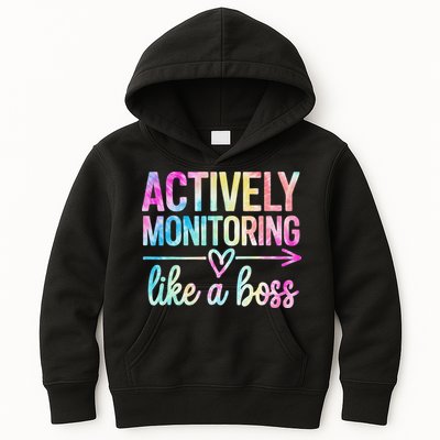 Actively Monitoring Like A Boss State Testing Day Teacher Kids Hoodie