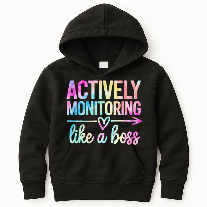 Actively Monitoring Like A Boss State Testing Day Teacher Kids Hoodie