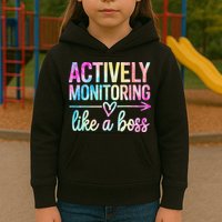 Actively Monitoring Like A Boss State Testing Day Teacher Kids Hoodie