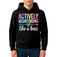 Actively Monitoring Like A Boss State Testing Day Teacher Kids Hoodie