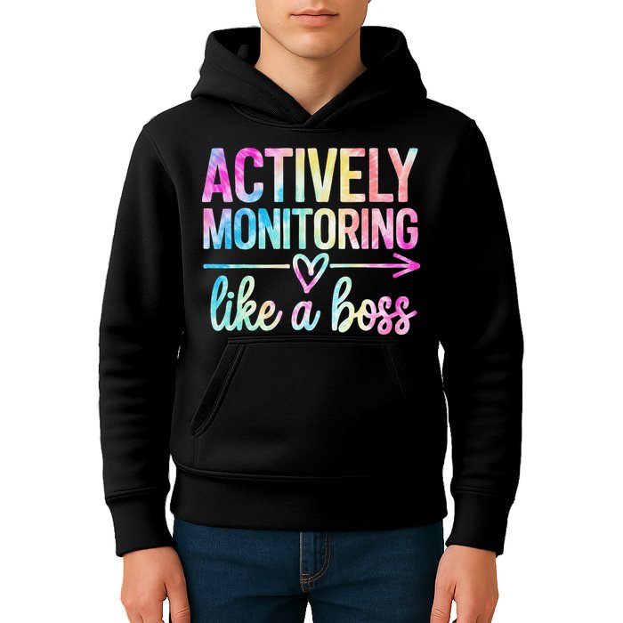 Actively Monitoring Like A Boss State Testing Day Teacher Kids Hoodie