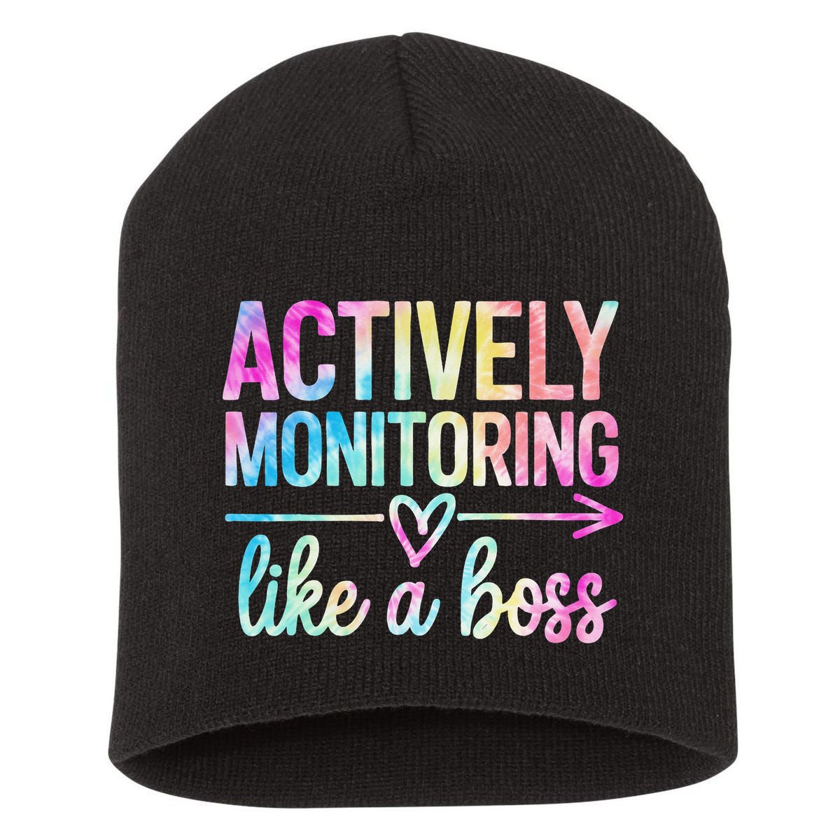 Actively Monitoring Like A Boss State Testing Day Teacher Short Acrylic Beanie