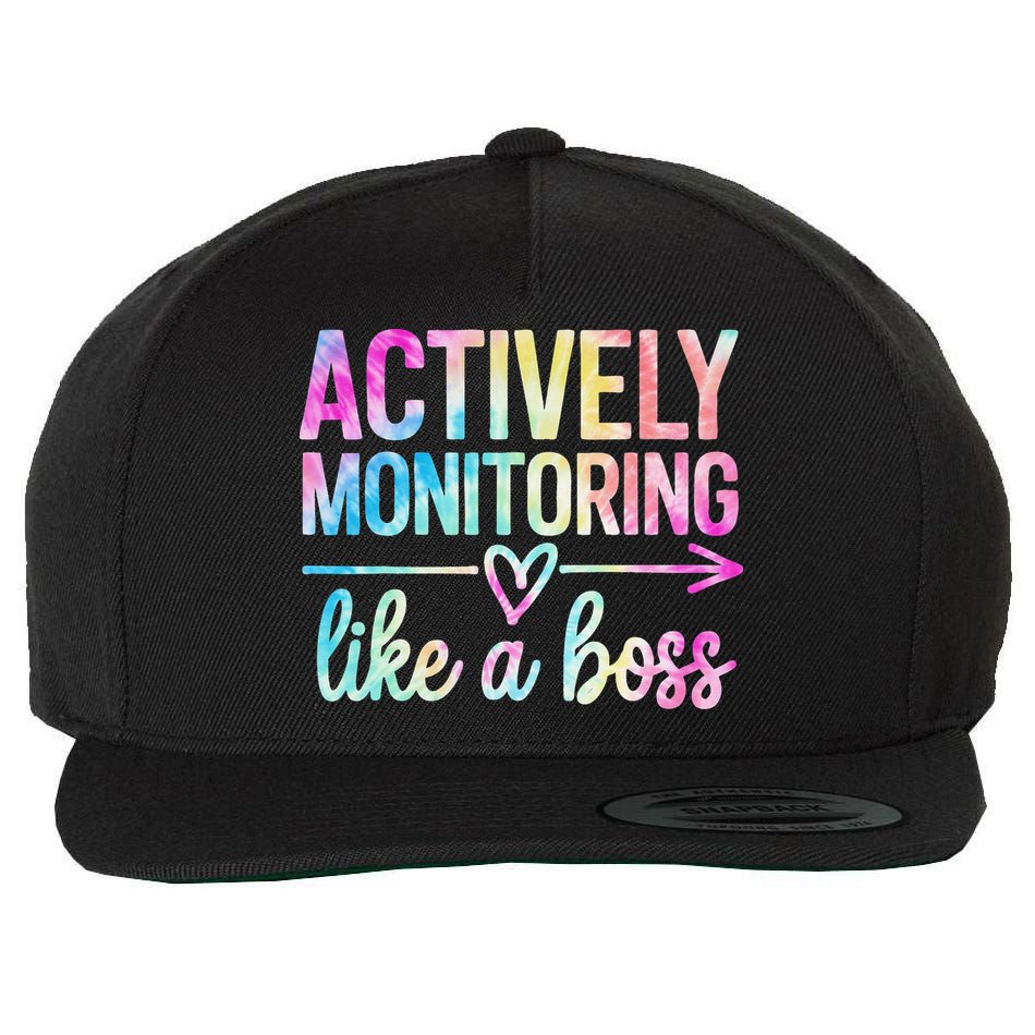 Actively Monitoring Like A Boss State Testing Day Teacher Wool Snapback Cap