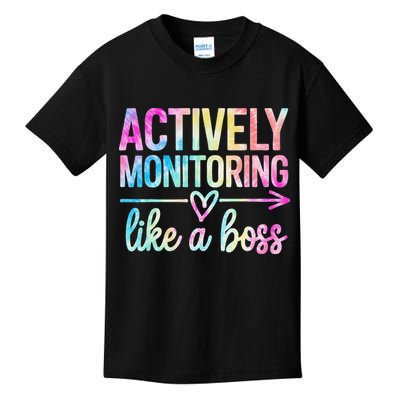 Actively Monitoring Like A Boss State Testing Day Teacher Kids T-Shirt