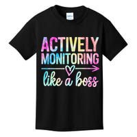 Actively Monitoring Like A Boss State Testing Day Teacher Kids T-Shirt