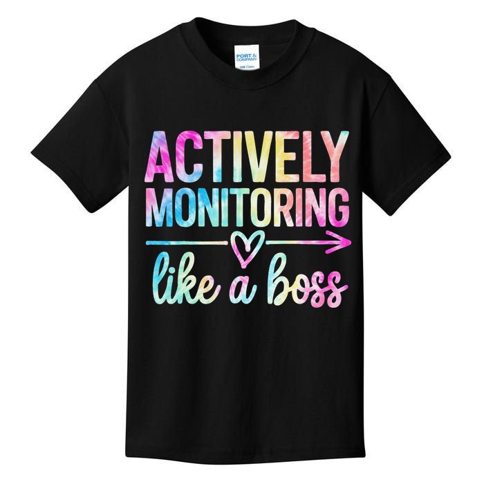 Actively Monitoring Like A Boss State Testing Day Teacher Kids T-Shirt