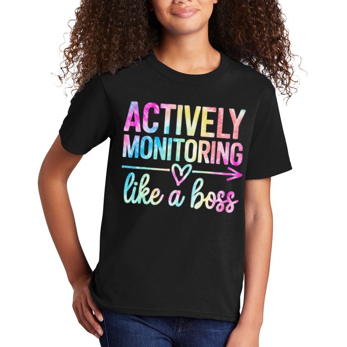 Actively Monitoring Like A Boss State Testing Day Teacher Kids T-Shirt