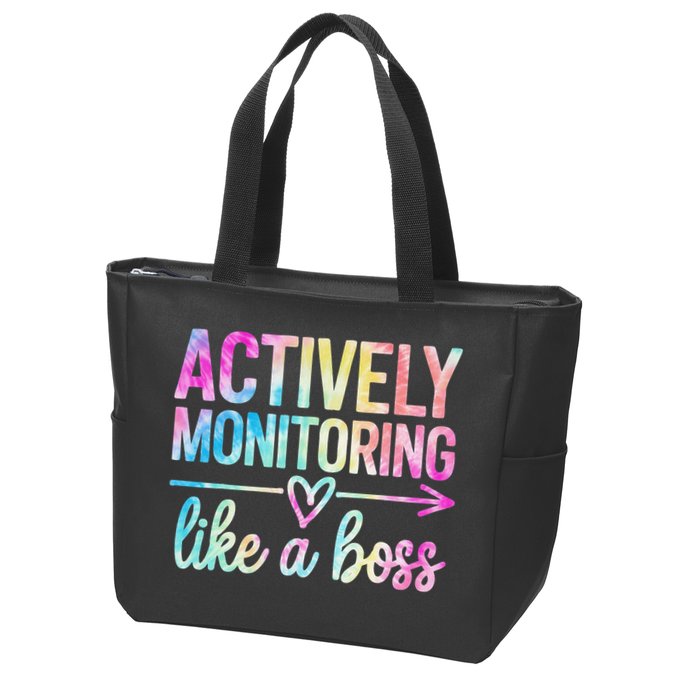 Actively Monitoring Like A Boss State Testing Day Teacher Zip Tote Bag