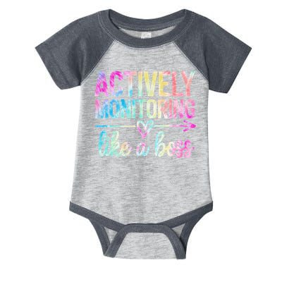 Actively Monitoring Like A Boss State Testing Day Teacher Infant Baby Jersey Bodysuit