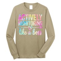 Actively Monitoring Like A Boss State Testing Day Teacher Long Sleeve Shirt