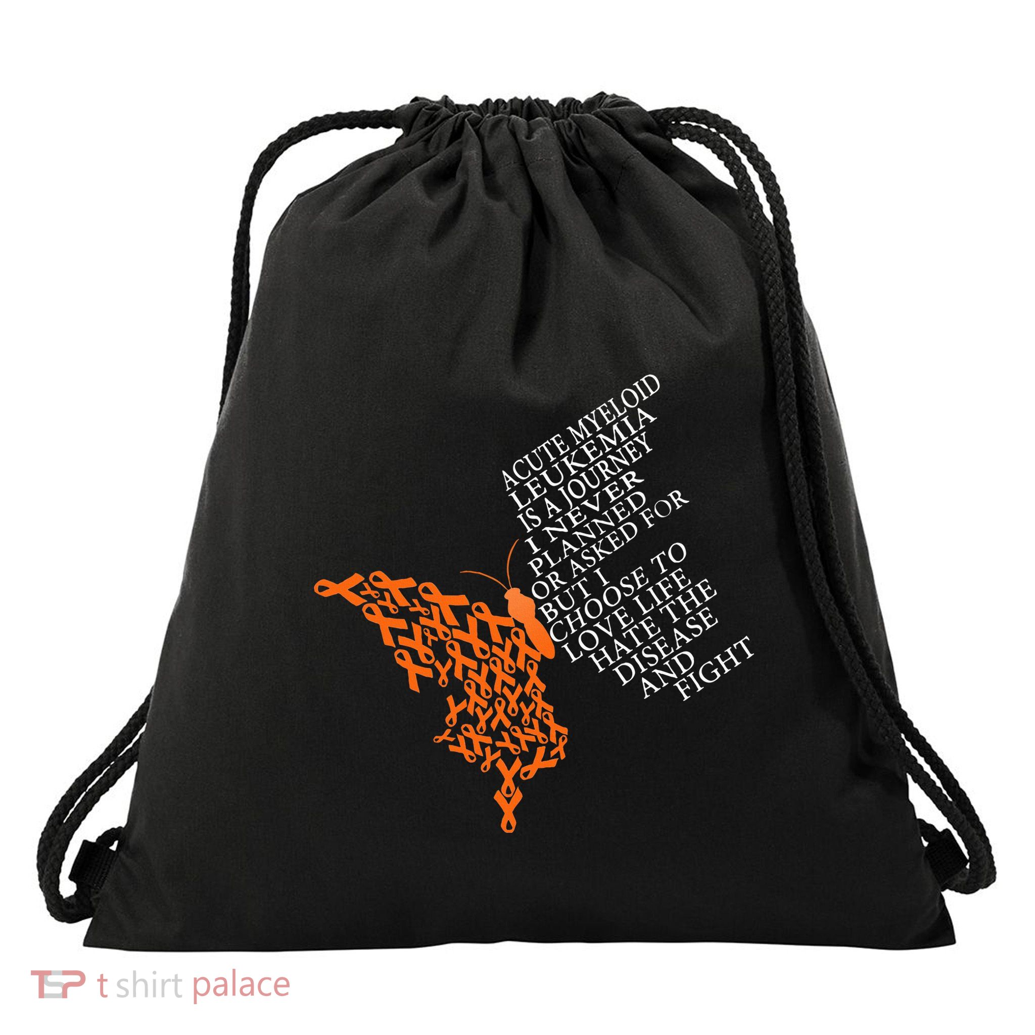 Acute Myeloid Leukemia Warrior Drawstring Bag