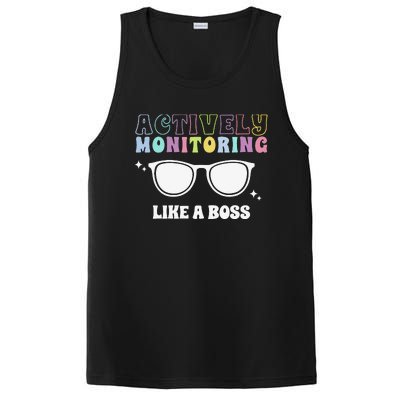 Actively Monitoring Like A Boss Testing Day Funny Teacher PosiCharge Competitor Tank