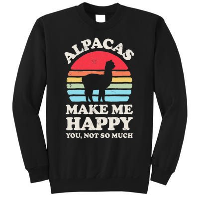 Alpacas Make Me Happy You Not So Much Alpaca Retro Vintage Sweatshirt