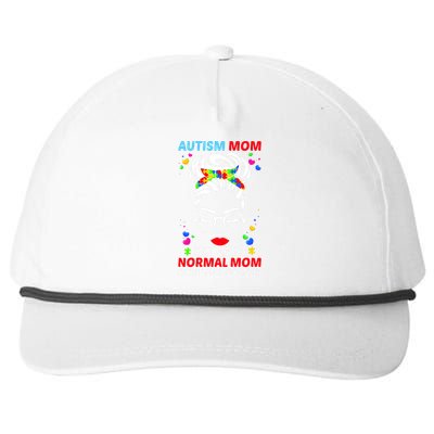 Autism Mom Much Stronger Awareness Messy Bun Puzzle Snapback Five-Panel Rope Hat