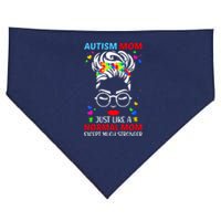 Autism Mom Much Stronger Awareness Messy Bun Puzzle USA-Made Doggie Bandana