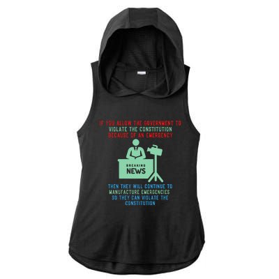 Anti Mandate Medical Freedom Anti Biden Ladies PosiCharge Tri-Blend Wicking Draft Hoodie Tank