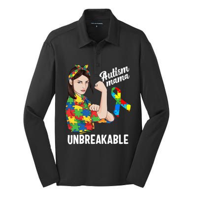 Autism Mama Mom Unbreakable Cute Autism Awareness Gift Cute Gift Silk Touch Performance Long Sleeve Polo