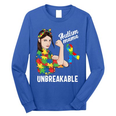 Autism Mama Mom Unbreakable Cute Autism Awareness Gift Cute Gift Long Sleeve Shirt