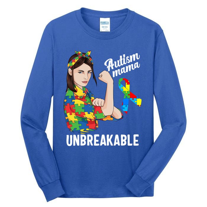 Autism Mama Mom Unbreakable Cute Autism Awareness Gift Cute Gift Tall Long Sleeve T-Shirt