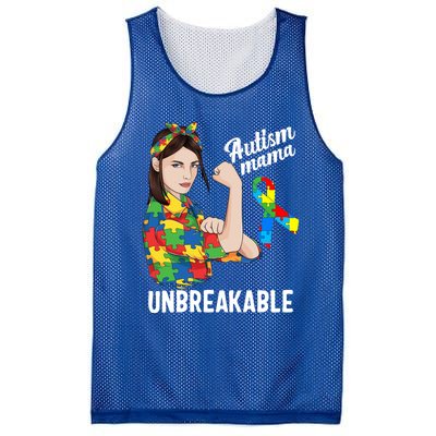 Autism Mama Mom Unbreakable Cute Autism Awareness Gift Cute Gift Mesh Reversible Basketball Jersey Tank