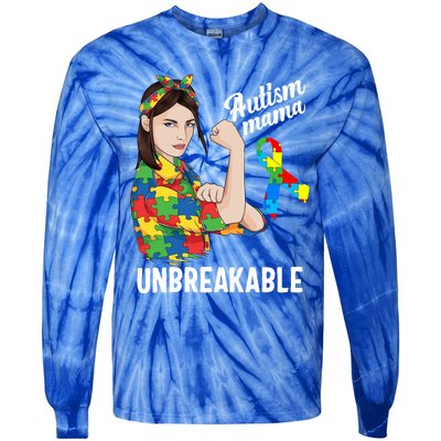 Autism Mama Mom Unbreakable Cute Autism Awareness Gift Cute Gift Tie-Dye Long Sleeve Shirt