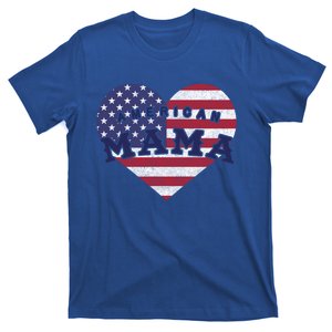 American Mama Meaningful Gift 4th Of July Usa Flag Heart Meaningful Gift T-Shirt