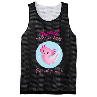 Axolotl Makes Me Happy You, Not So Much Mesh Reversible Basketball Jersey Tank