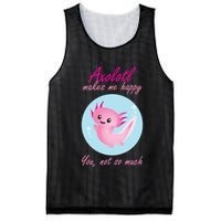 Axolotl Makes Me Happy You, Not So Much Mesh Reversible Basketball Jersey Tank