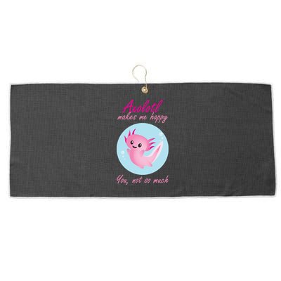 Axolotl Makes Me Happy You, Not So Much Large Microfiber Waffle Golf Towel