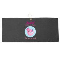 Axolotl Makes Me Happy You, Not So Much Large Microfiber Waffle Golf Towel