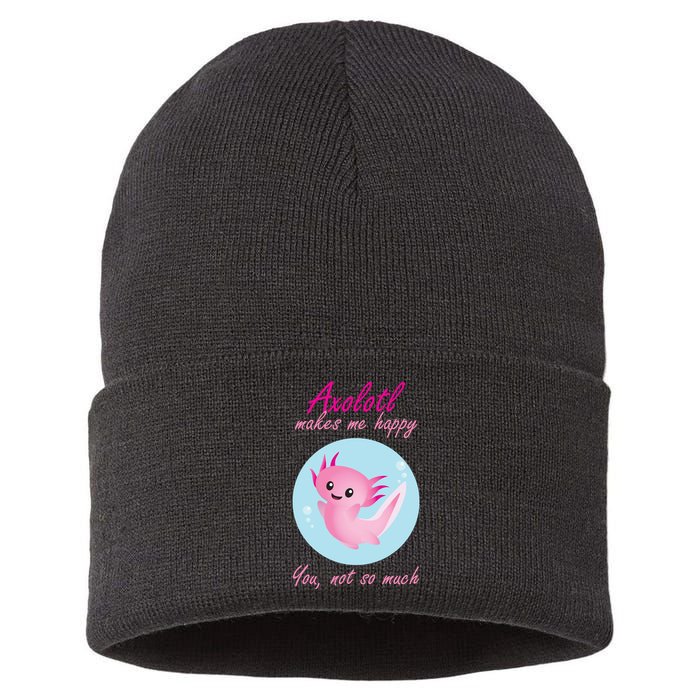 Axolotl Makes Me Happy You, Not So Much Sustainable Knit Beanie