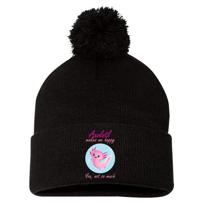Axolotl Makes Me Happy You, Not So Much Pom Pom 12in Knit Beanie