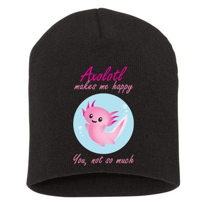 Axolotl Makes Me Happy You, Not So Much Short Acrylic Beanie