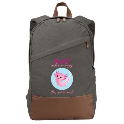 Axolotl Makes Me Happy You, Not So Much Cotton Canvas Backpack