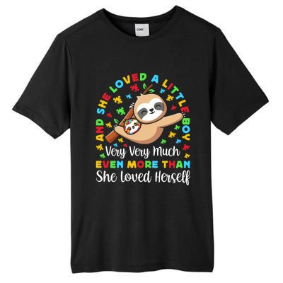 Autism Mom Mother Awareness Sloth Autistic Mom Autism Gift Tall Fusion ChromaSoft Performance T-Shirt