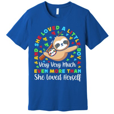 Autism Mom Mother Awareness Sloth Autistic Mom Autism Gift Premium T-Shirt