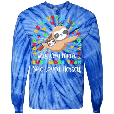 Autism Mom Mother Awareness Sloth Autistic Mom Autism Gift Tie-Dye Long Sleeve Shirt