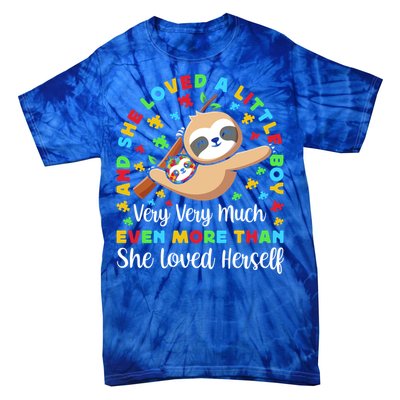 Autism Mom Mother Awareness Sloth Autistic Mom Autism Gift Tie-Dye T-Shirt