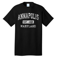 Annapolis Maryland Md Vintage Established Sports Tall T-Shirt