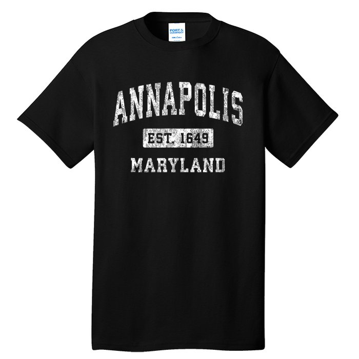 Annapolis Maryland Md Vintage Established Sports Tall T-Shirt