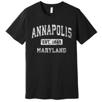 Annapolis Maryland Md Vintage Established Sports Premium T-Shirt