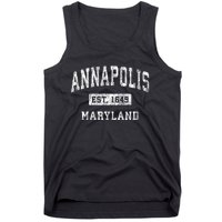 Annapolis Maryland Md Vintage Established Sports Tank Top