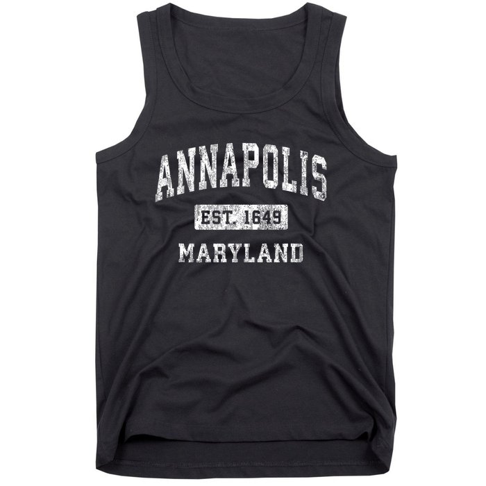 Annapolis Maryland Md Vintage Established Sports Tank Top