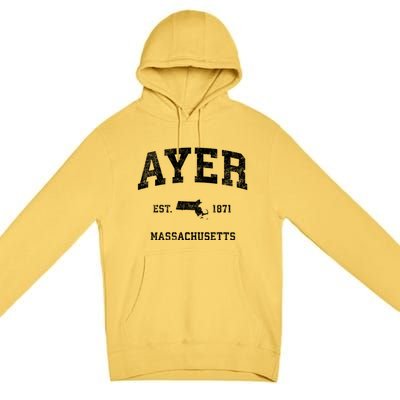 Ayer Massachusetts Ma Vintage Athletic Sports Premium Pullover Hoodie